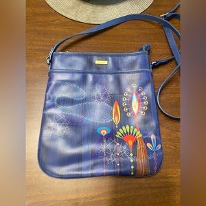 Jeon los Angeles Blue Crossbody Bag with Colorful Design
